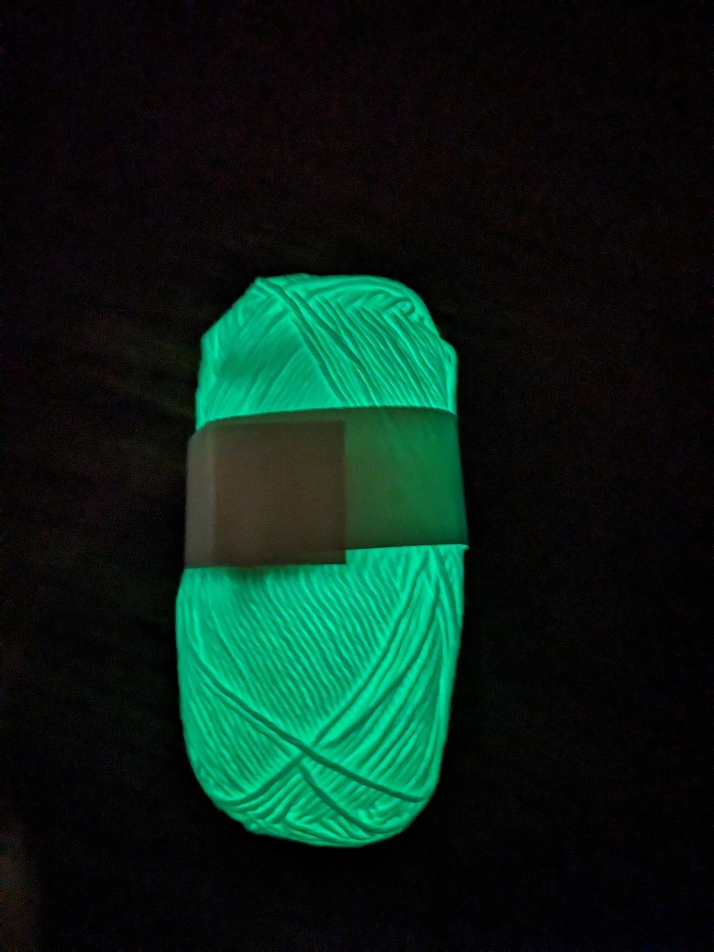 White Glow In the Dark Yarn | Glows Green | Full Size 200g Skein | Polyester Yarn | Glow White