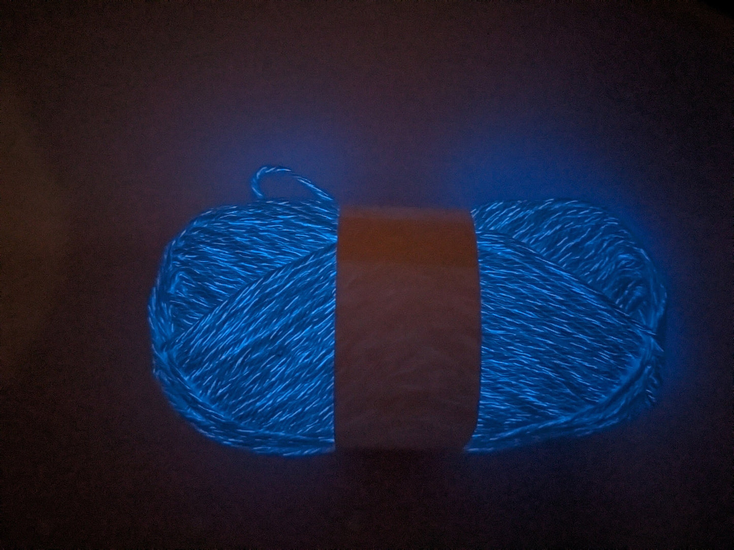 Blue Glow In the Dark Yarn | Glows Blue | Full Size 200g Skein | Cotton Yarn | Cotton Candy Glow: Electric Blue Berry
