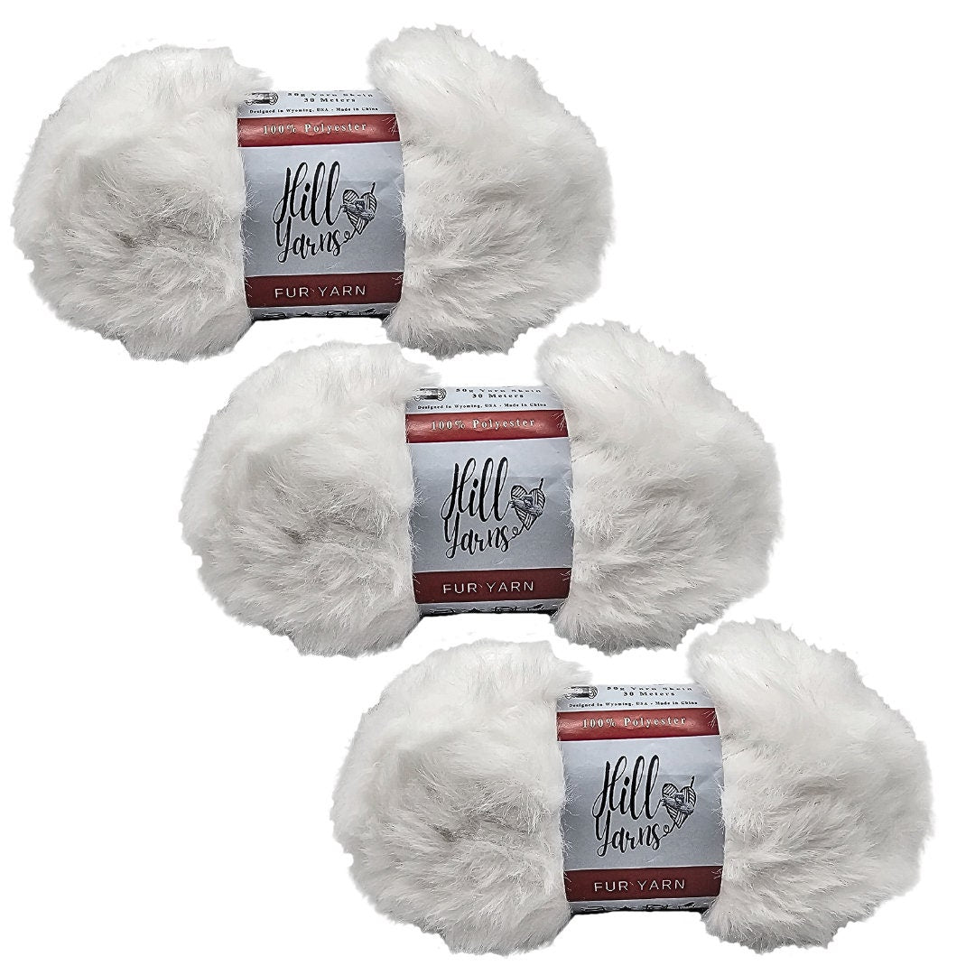 Fur Yarn - Ultra Soft | 50g One Skein 30m/32Y | Fluffy Yarn | 100% Polyester | Faux Fur Yarn | Fluffy Yarn | Soft Yarn for Knitting 6 Weight