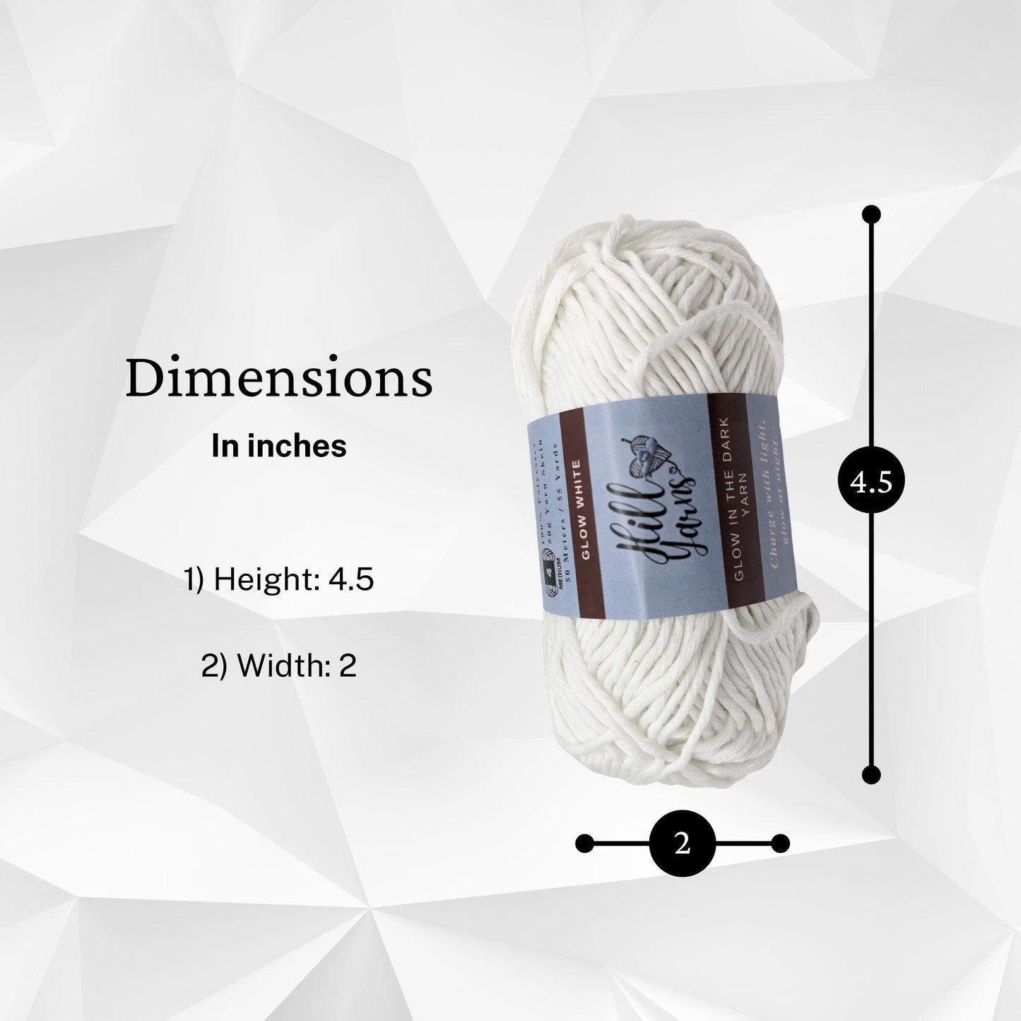 Blue Yarn Glows Blue | Blue Glow in the Dark Yarn Cotton | 50g Mini Skein | Cotton Glow Yarn | Blue Yarn for Crochet | Glow Yarn | Blue Glow