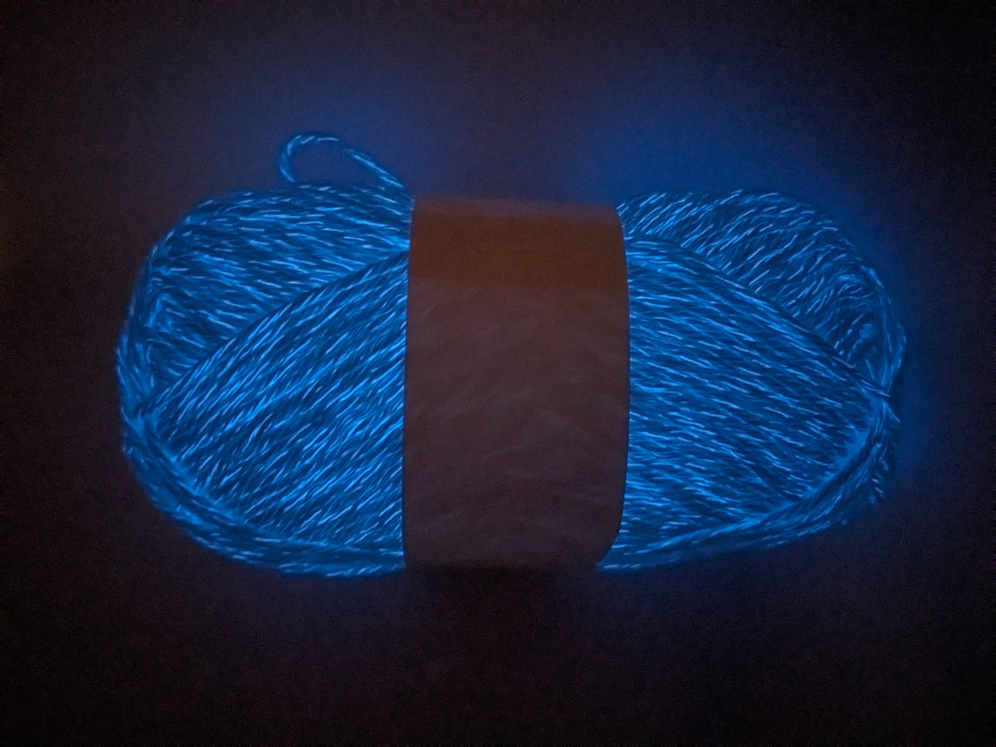 Blue Glow In the Dark Yarn | Glows Blue | Full Size 200g Skein | Cotton Yarn | Cotton Candy Glow: Electric Blue Berry