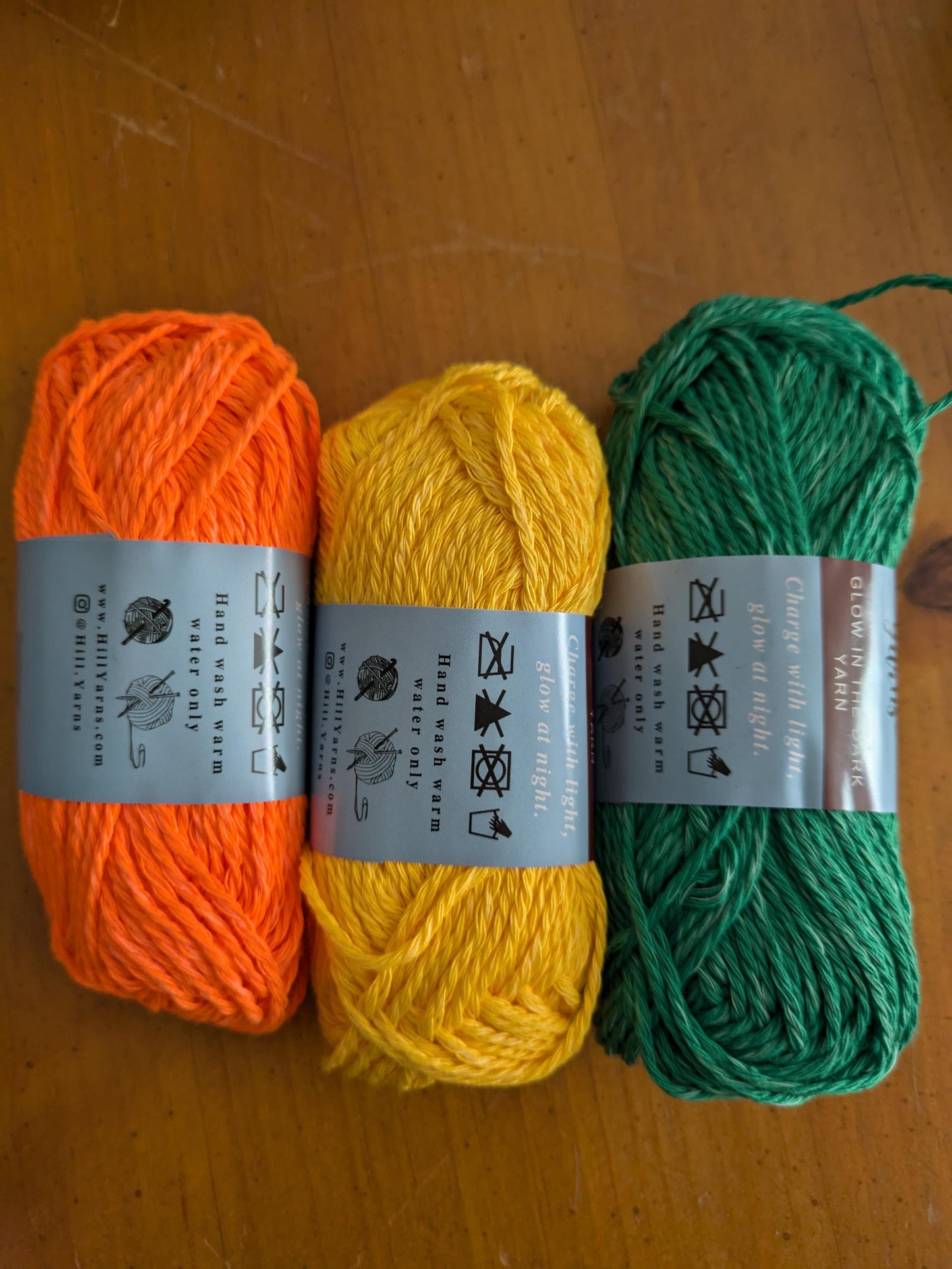 Glow in the Dark Yarn Fall Harvest Collection | One Skein 55m | Glow in the Dark Yarn for Crochet | Glow in the Dark Yarn for Knitting