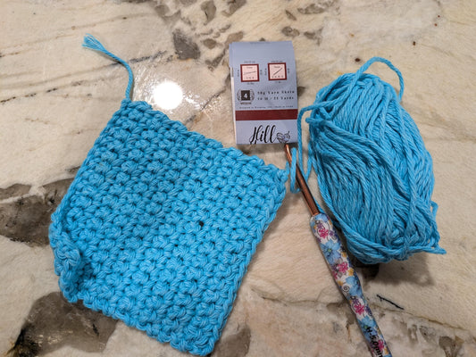 Blue Yarn Glows Blue | Blue Glow in the Dark Yarn Cotton | 50g Mini Skein | Cotton Glow Yarn | Blue Yarn for Crochet | Glow Yarn | Blue Glow