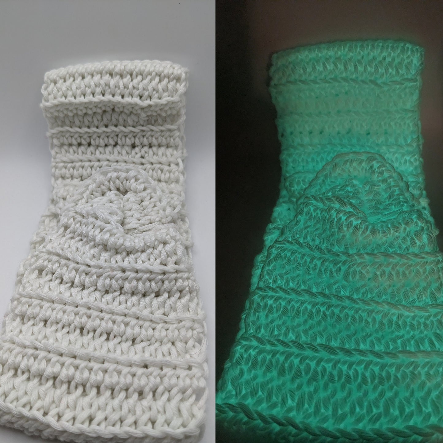 White Glow In the Dark Yarn | Glows Green | Full Size 200g Skein | Polyester Yarn | Glow White