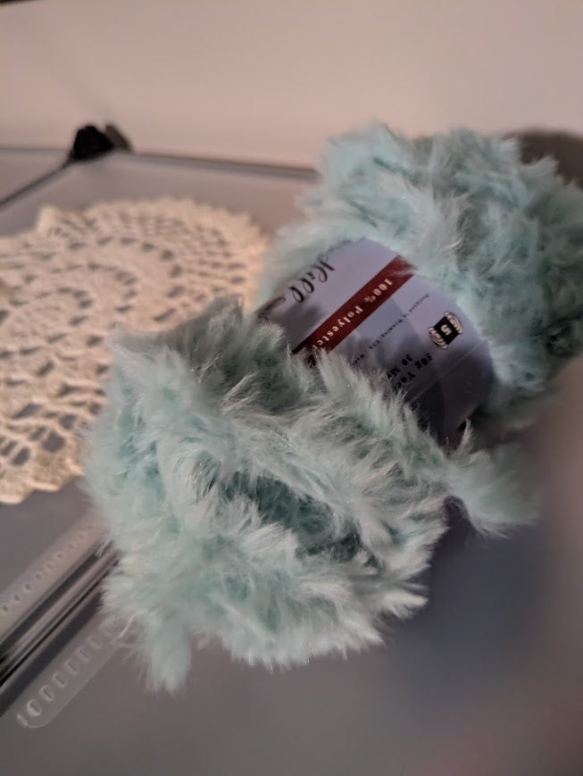 Turquoise Blue Faux Fur Yarn