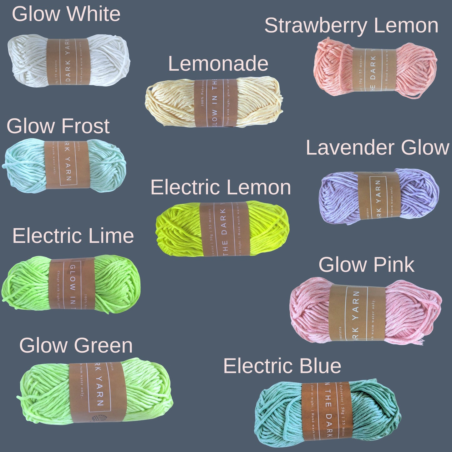 Glow in the Dark Yarn | Four Skeins 220 m | Glow in the Dark Yarn for Crochet | Glow in the Dark Yarn for Knitting
