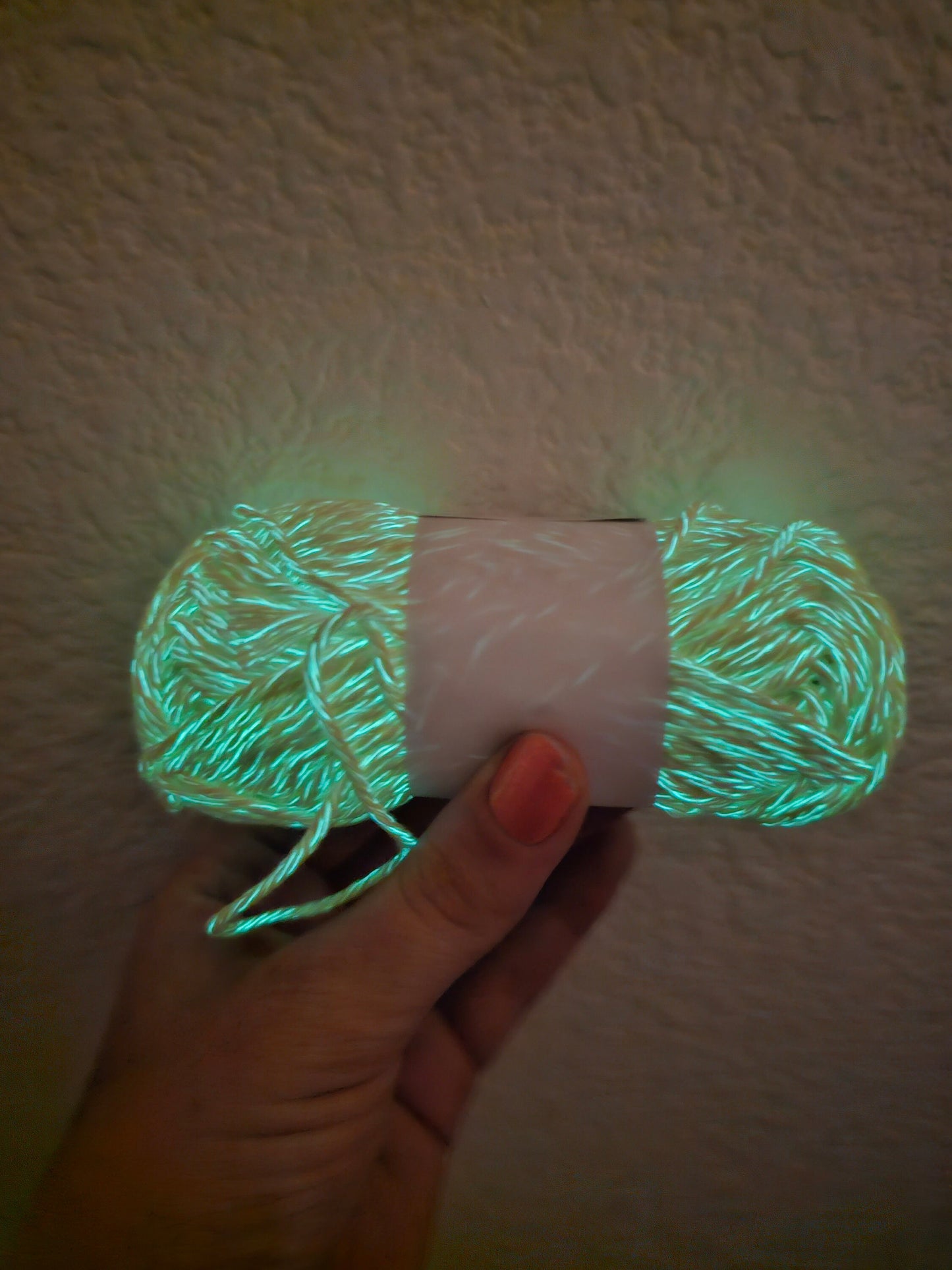 Glow in the Dark Yarn Cotton | 50g Mini Skein | Cotton Candy Glow Yarn | Glow in the Dark Yarn for Crochet | Glowing Yarn for Knitting
