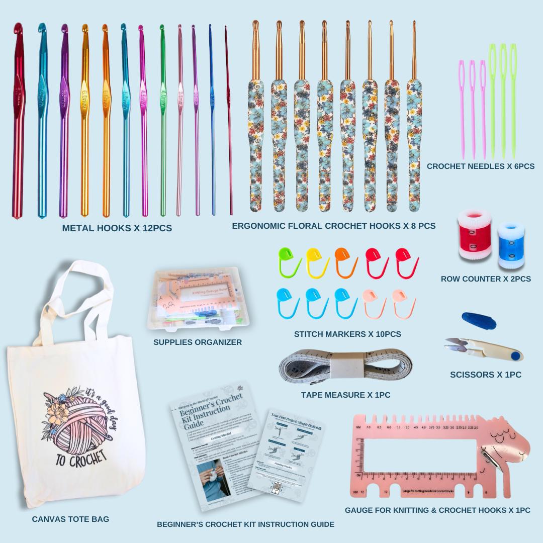 Crochet Kit For Beginners | Beginner Crochet Kit For Adults | Easy Crochet Kit | Crochet Hooks | Crocheting Kit | Crochet Supplies | Pattern