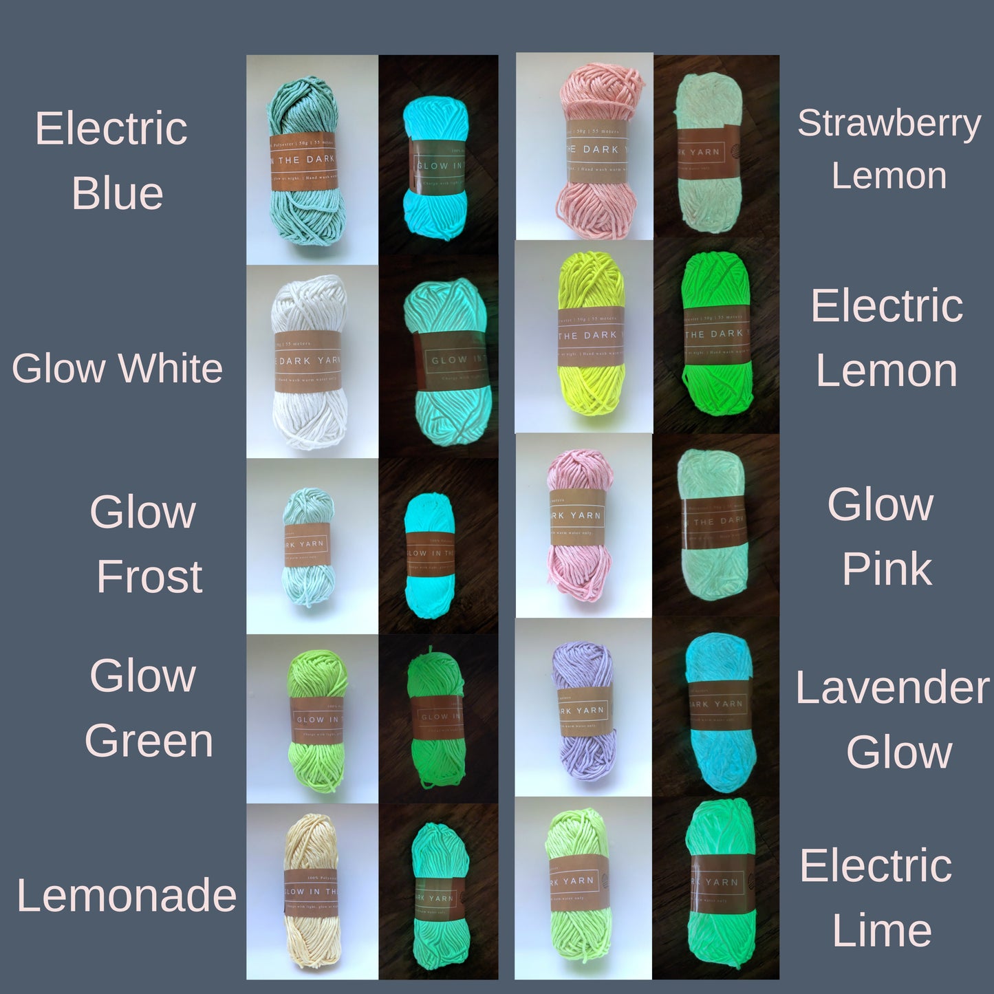 Glow in the Dark Yarn | Four Skeins 220 m | Glow in the Dark Yarn for Crochet | Glow in the Dark Yarn for Knitting