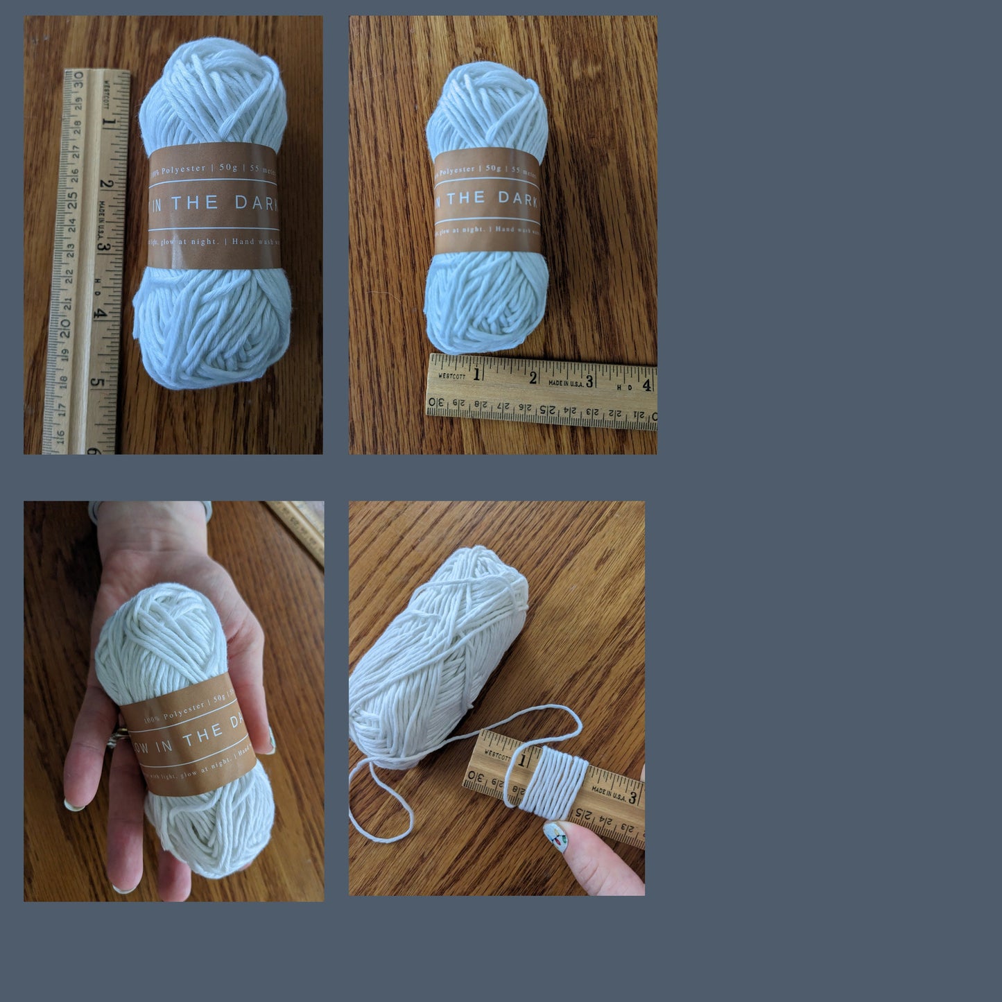 Glow in the Dark Yarn | Four Skeins 220 m | Glow in the Dark Yarn for Crochet | Glow in the Dark Yarn for Knitting