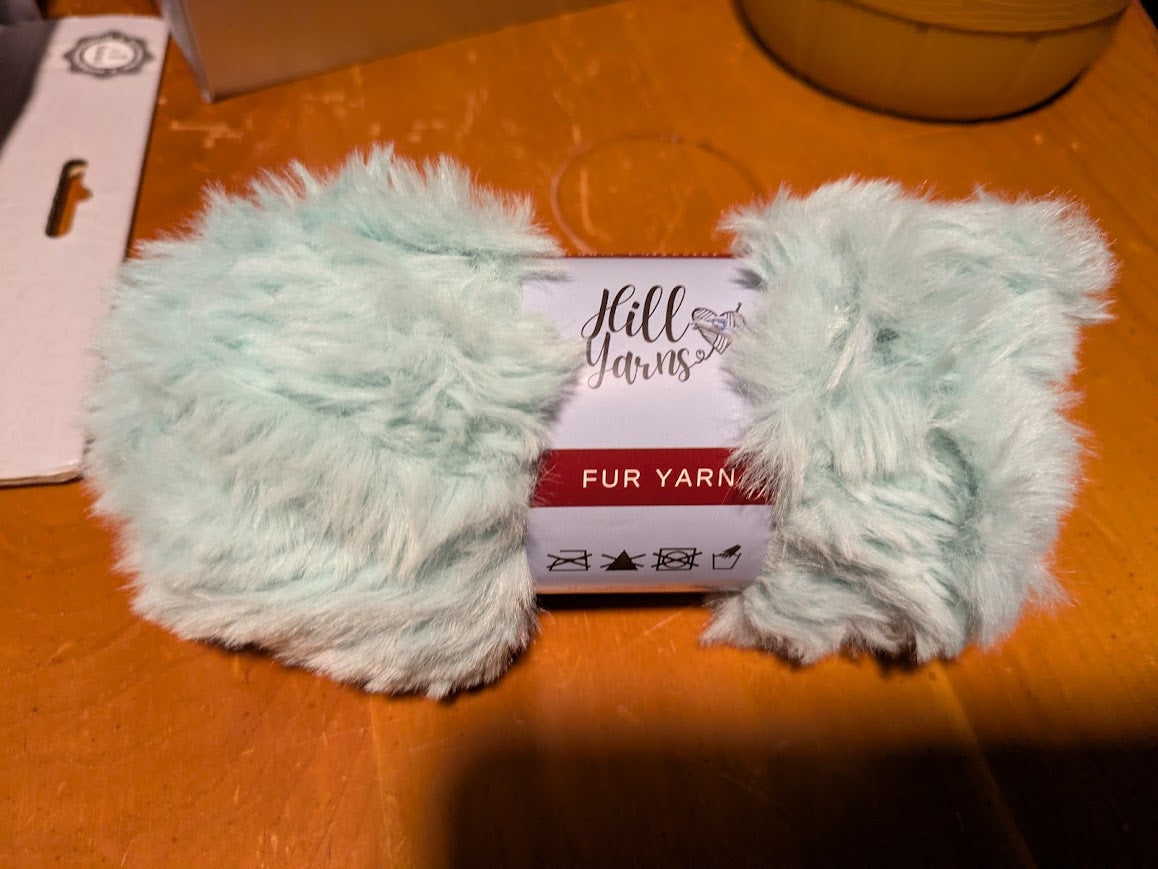 Turquoise Blue Faux Fur Yarn