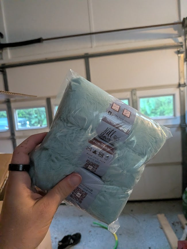 Turquoise Blue Faux Fur Yarn