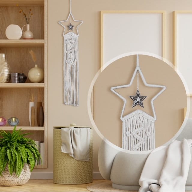 Macrame Kit for Beginners | 4-in-1 Macrame | Macrame Wall Decor w/ Cord, Beads & Wooden Rings | Macrame Plant Hanger Kit | Macrame Supplies