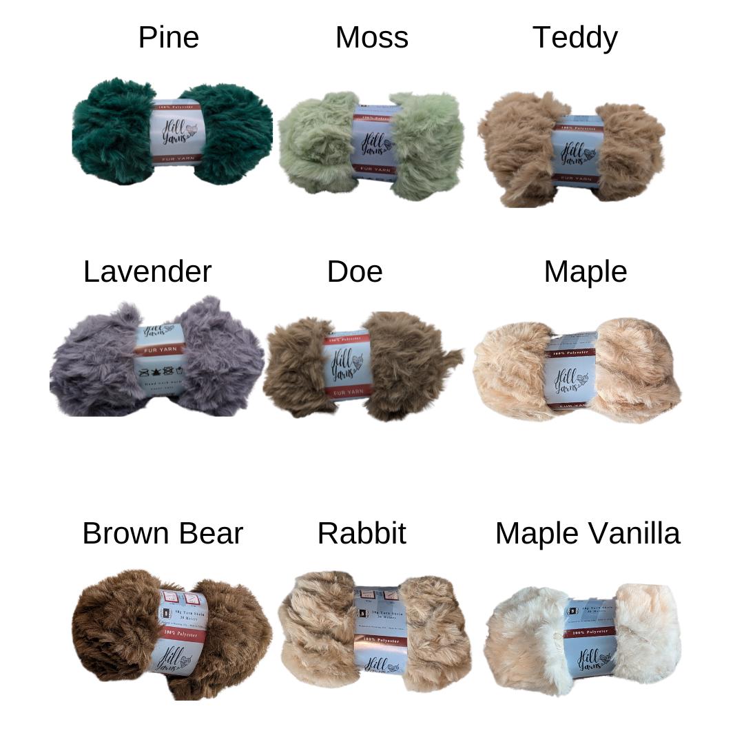 Fur Yarn Ultra Soft Three Pack | 90 m Yarn 200g | Fluffy Yarn | 100% Polyester | Faux Fur Yarn | Soft Yarn for Knitting