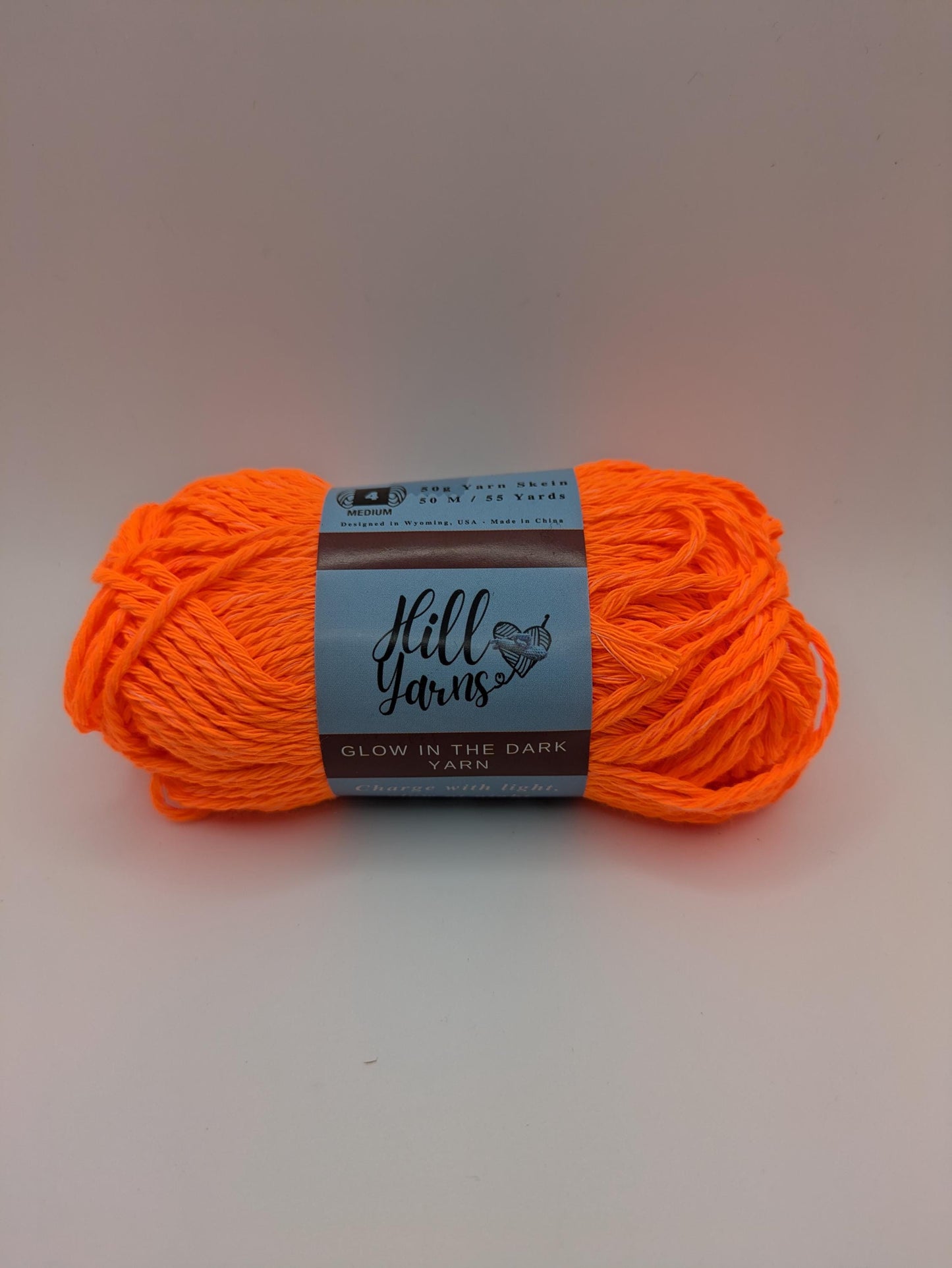 Glow in the Dark Yarn Fall Harvest Collection | One Skein 55m | Glow in the Dark Yarn for Crochet | Glow in the Dark Yarn for Knitting