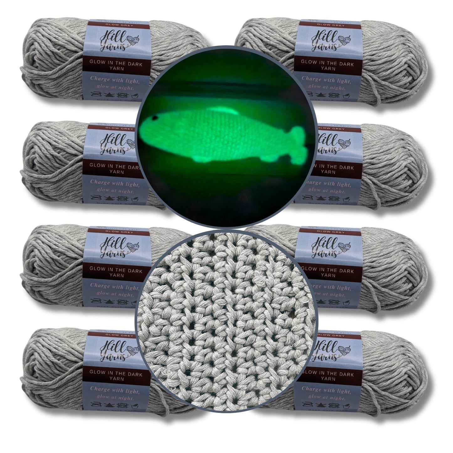 Glow in the Dark Yarn | Four Skeins 220 m | Glow in the Dark Yarn for Crochet | Glow in the Dark Yarn for Knitting